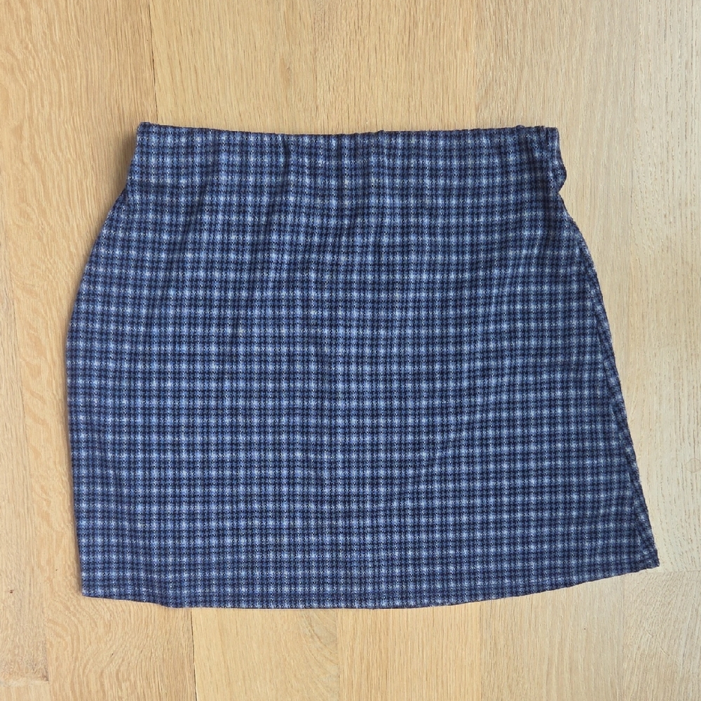 Urban Outfitters Navy Checkered Mini Skirt